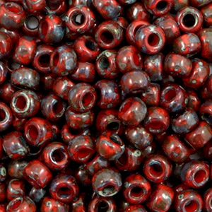 Miyuki Rocalla 6/0 Opaque picasso red 6-4513