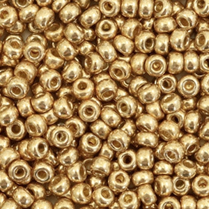 Miyuki Rocalla 8/0 Duracoat galvanized champagne gold 8-4204