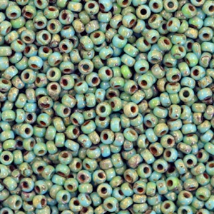 Miyuki Rocalla 11/0 Opaque picasso turquoise blue 11-4514