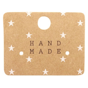 Tarjetas de joyer&iacute;a "Handmade" marr&oacute;n