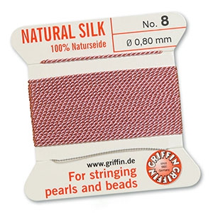 Hilo para enfilar seda natural Griffin &Oslash;0.8mm Rosa oscuro