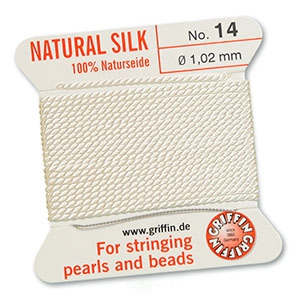 Hilo para enfilar seda natural Griffin &Oslash;1.02mm Blanco