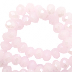 Abalorios faceteados 4x3 mm rosa claro-cubierta Pearl shine
