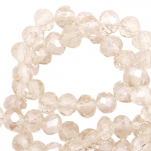 Abalorios faceteados 4x3 mm champagne claro-cubierta pearl shine