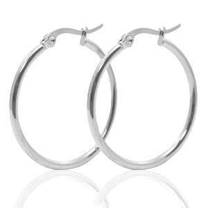 Pendientes Criolla Acero Inox 40mm Plateado