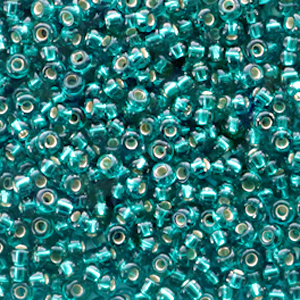 Miyuki Rocalla 11/0 Silverlined transparent dark teal green 11-30