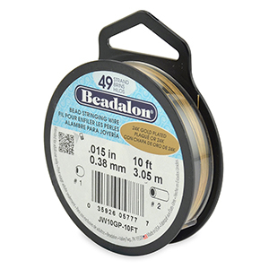Hilo para enfilar Beadalon 49 hilos 0.38mm Acero inoxidable chapado en oro