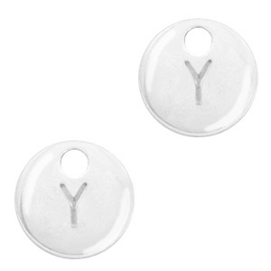 Colgantes met&aacute;licos Basic Quality letra Y Plata vieja (sin n&iacute;quel)