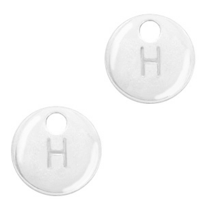 Colgantes met&aacute;licos Basic Quality letra H Plata vieja (sin n&iacute;quel)