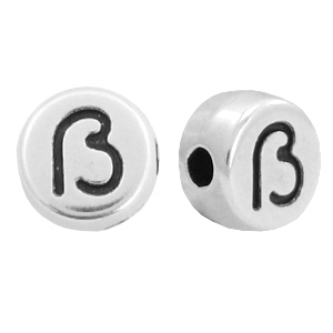 Abalorios letras met&aacute;licos DQ &szlig; Plata vieja (sin n&iacute;quel)