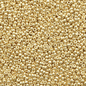 Rocallas Miyuki 15/0 Duracoat galvanized champagne gold 15-4204
