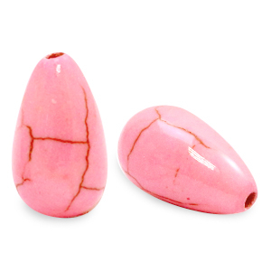 Abalorios de cer&aacute;mica gota Rosa
