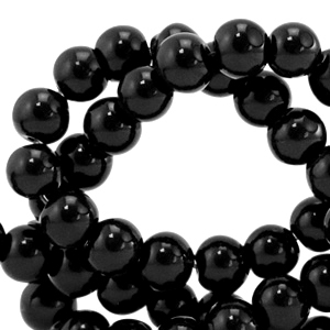 Abalorios de cristal 8 mm opaco Negro