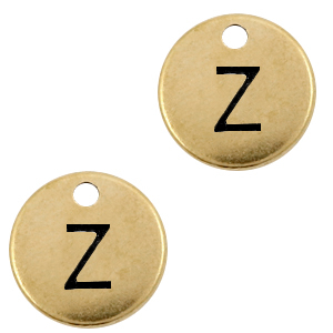 Colgantes met&aacute;licos DQ letra Z Bronce viejo (sin n&iacute;quel)