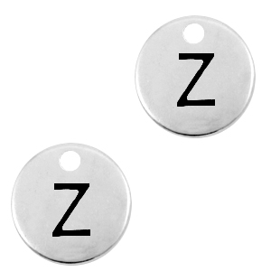 Colgantes met&aacute;licos DQ letra Z Plata vieja (sin n&iacute;quel)