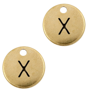 Colgantes met&aacute;licos DQ letra X Bronce viejo (sin n&iacute;quel)