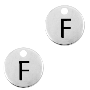 Colgantes met&aacute;licos DQ letra F Plata vieja (sin n&iacute;quel)