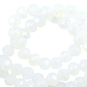 Abalorios faceteados disco 4x3 mm Brillante cristal-revestimiento pearl shine