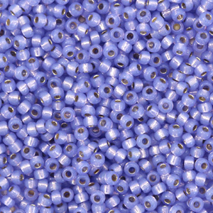 Rocalla Miyuki 11/0 Silverlined alabaster dyed violet purple 11-649