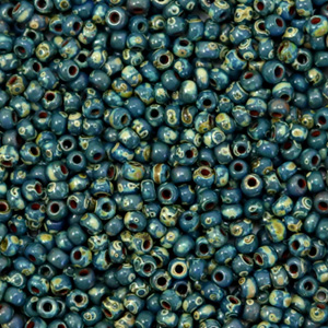 Rocalla Miyuki 11/0 Opaque picasso dark teal green 11-4516
