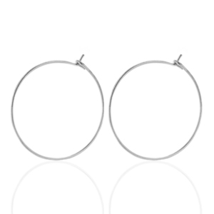 Pendientes Acero Inox 20mm Plateado