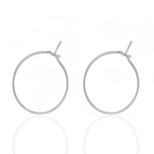 Pendientes Acero Inox 15mm Plateado