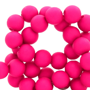 Abalorios acr&iacute;licos 6 mm Rosa explosivo