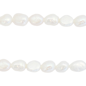 BQ Perlas de agua dulce nugget ovalada 8x5-6mm Blanco natural 