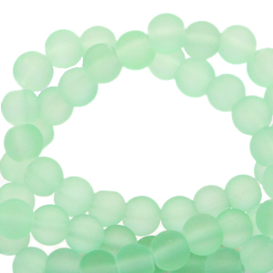 Abalorios de cristal 6 mm mate Verde menta ne&oacute;n