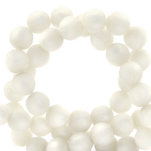 Abalorios Super Polaris redondos 6 mm mate Blanco brillante