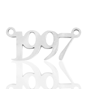 Colgantes/entrepieza de Acero Inox a&ntilde;o 1997 Plateado