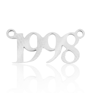 Colgantes/entrepieza de Acero Inox a&ntilde;o 1998 Plateado