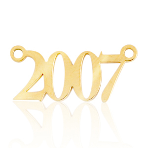 Colgantes/entrepieza de Acero Inox a&ntilde;o 2007 Dorado
