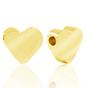Abalorios Acero Inox coraz&oacute;n Dorado