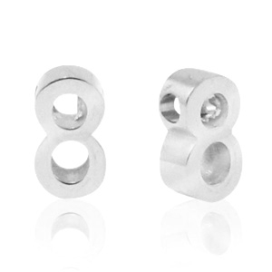 Abalorios Acero Inox n&uacute;mero 8 Plateado