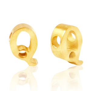 Abalorios Acero Inox letra Q Dorado
