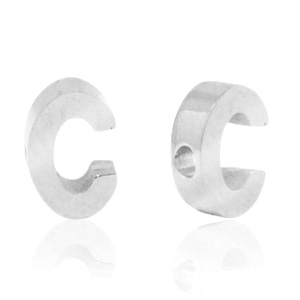 Abalorios Acero Inox letra C Plateado
