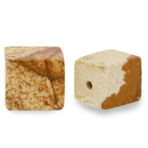 Piedras naturales Jaspe D&aacute;lmata cuadrado 4mm Marron porcini