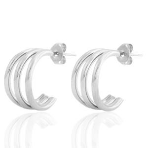 Pendientes Acero Inox criolla Plateado