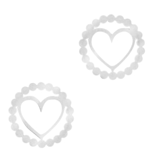 Colgantes/entrepieza Acero Inox coraz&oacute;n Plateado
