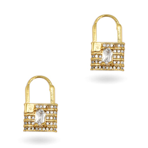 Pendientes zirconia Dorado