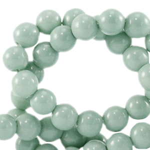 Abalorios de cristal 8 mm opaco gris verdastro