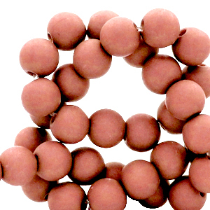 Abalorios acr&iacute;licos 4 mm mate Rosa terracota