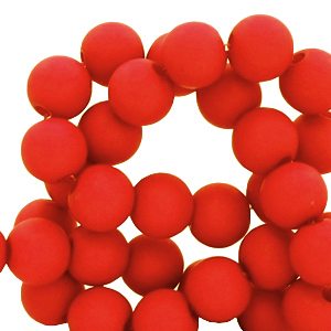 Abalorios acr&iacute;licos 4 mm mate Rojo caramelo