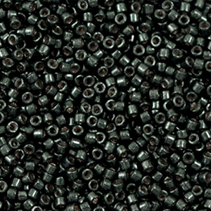 Abalorios Miyuki Delica's 11/0 Duracoat galvanized black moss DB-2507