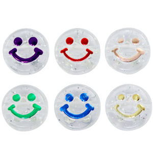 Abalorios letras acr&iacute;licas smiley Transparente-multicolor