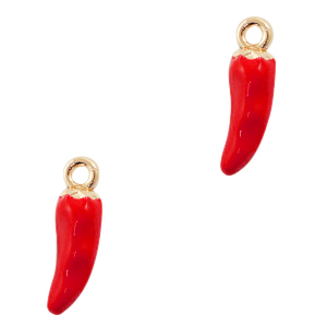 Colgantes met&aacute;licos Basic Quality pimiento Dorado-rojo