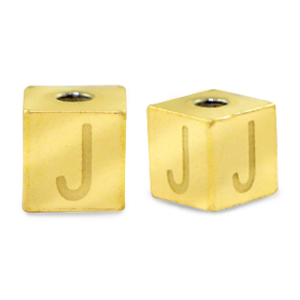 Abalorios Acero Inox letra J Dorado