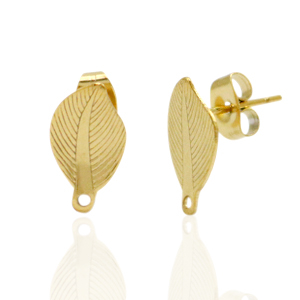 Pendientes Acero Inox &oacute;valo con anilla Dorado