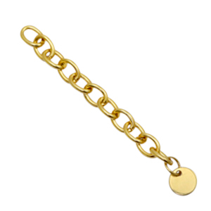 Fornituras Acero inox extenci&oacute;n de cadena moneda 8mm Dorado